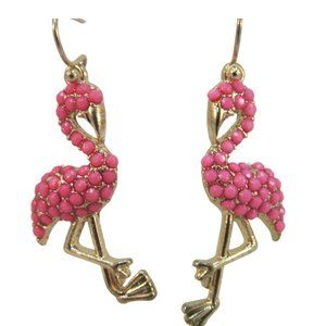 Pink Flamingo Beaded Pierced Earrings